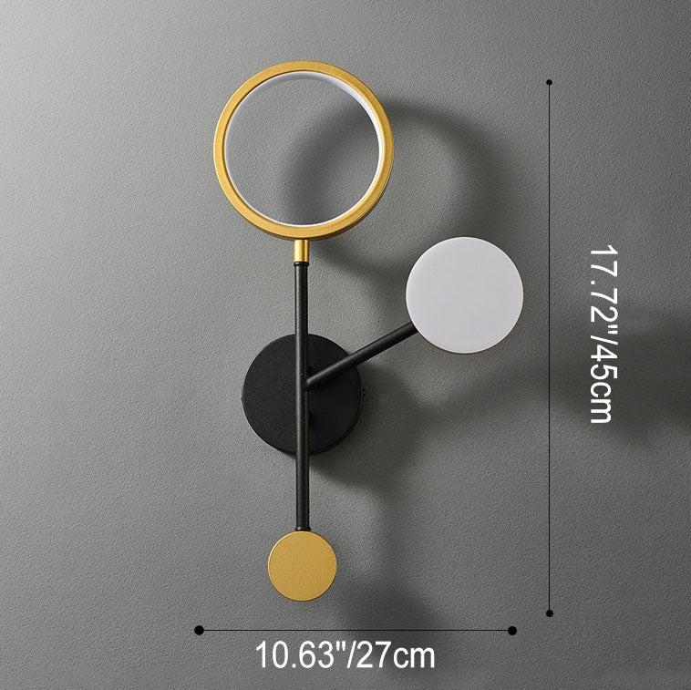 Modern Creative Aluminum Lamp Ring Acrylic LED Wall Sconce Lamp