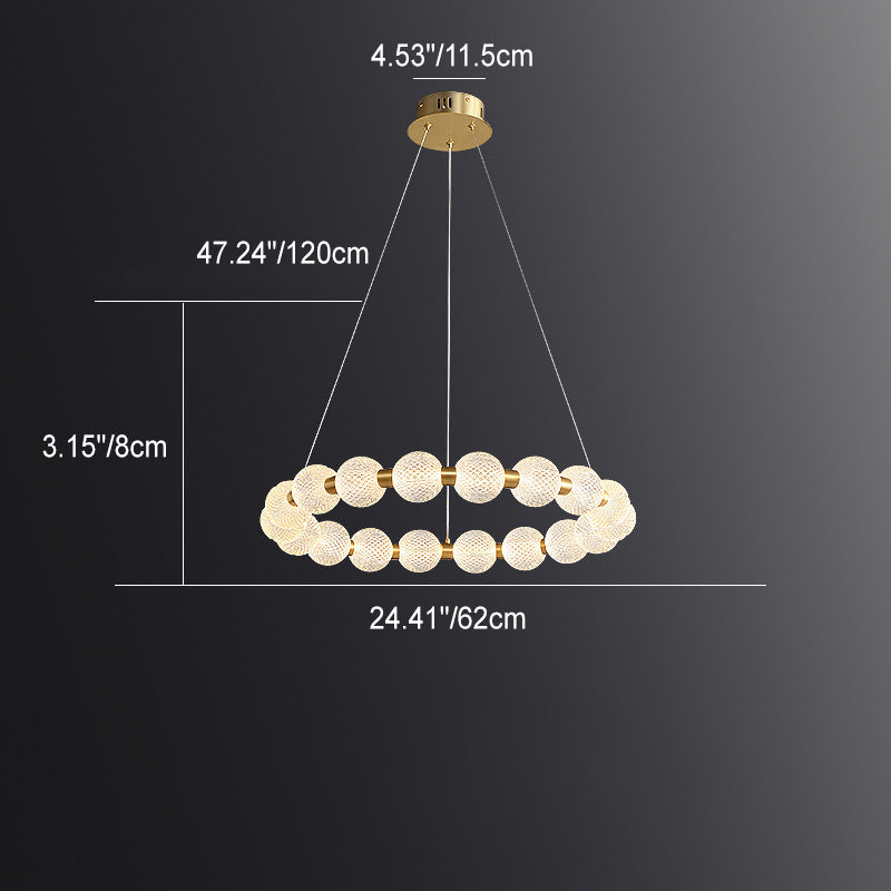 Modern Acrylic String of Pearls Ring LED Chandelier