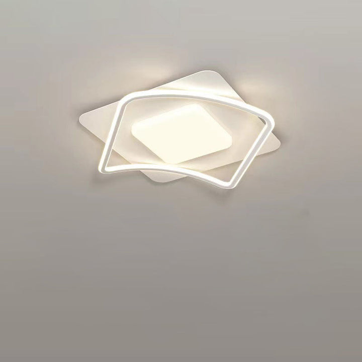 Zeitgenössische kreative quadratische runde Eisen PVC LED Unterputz-Deckenleuchte für Wohnzimmer