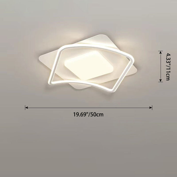 Zeitgenössische kreative quadratische runde Eisen PVC LED Unterputz-Deckenleuchte für Wohnzimmer