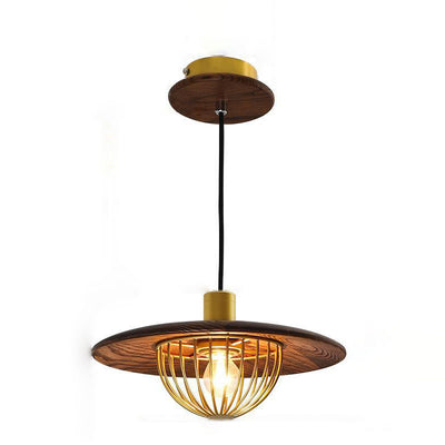 Industrial Simple Light Luxury Wooden Disc 1/2/3-Light Island Light Chandelier
