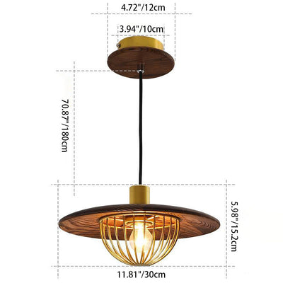 Industrial Simple Light Luxury Wooden Disc 1/2/3-Light Island Light Chandelier