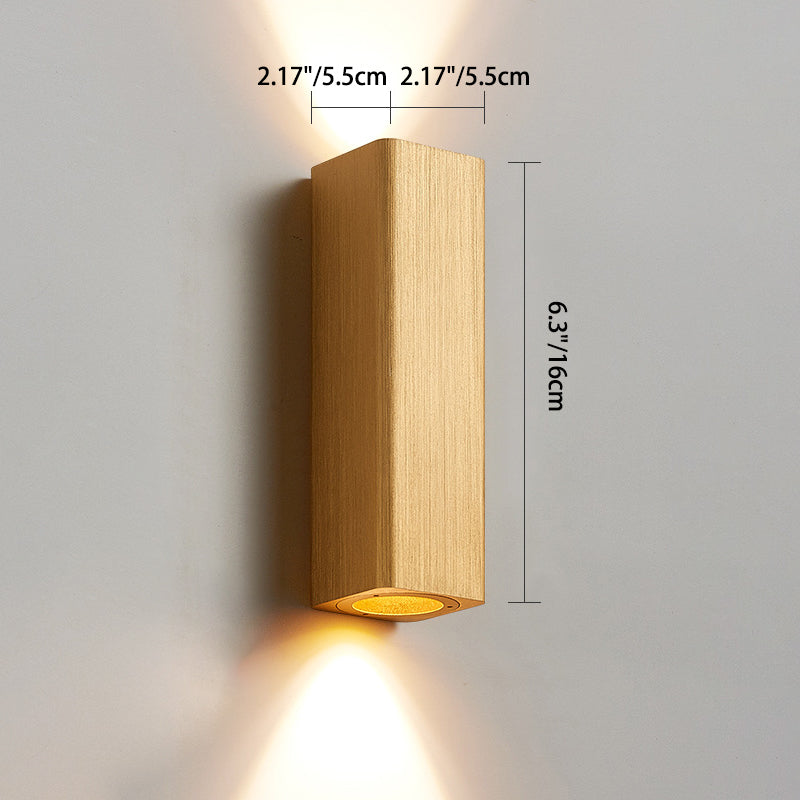Lámpara Aplique de Pared LED de Aluminio Rectangular Minimalista Moderna para Dormitorio 