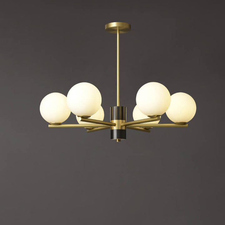 Modern Luxury Glass Round Ball Copper Branch 6/8/15 Light Chandelier For Living Room