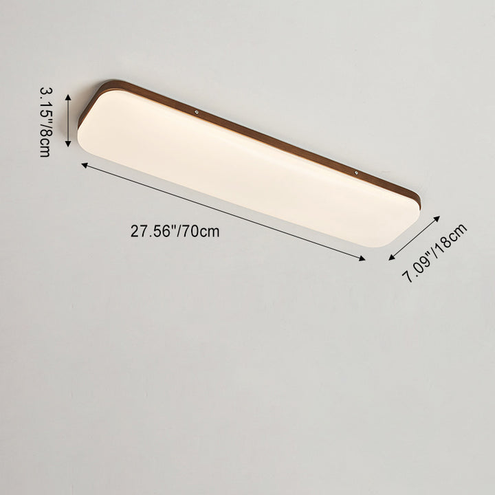 Moderne minimalistische Rechteck Eisen Acryl LED Unterputz Deckenleuchte für Wohnzimmer 