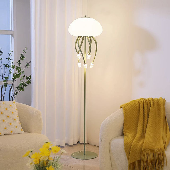 Lampadaire LED en fer acrylique Art Déco moderne en forme de méduse pour salon 