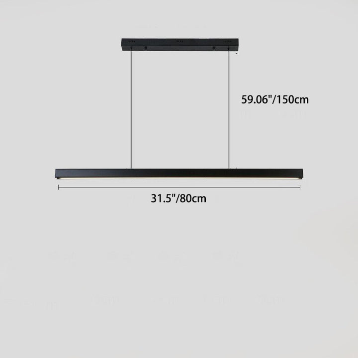 Lustre Suspendu Moderne Minimaliste Long en Aluminium et Acrylique à LED pour Salle à Manger 