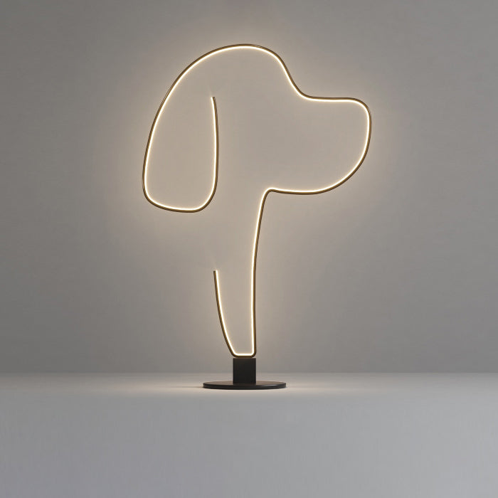 Lámpara de pie LED de hierro, aluminio y acrílico creativo contemporáneo para gatos y perros para dormitorio 