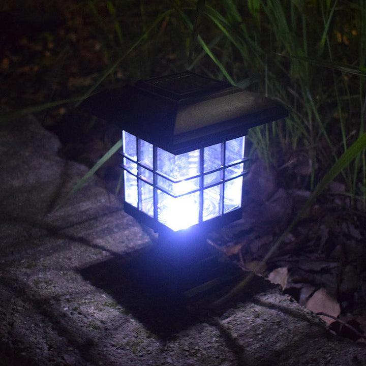 Modern Simplicity Solar Square Pillar Plastic LED Outdoor Light Lawn Landscape For Garden