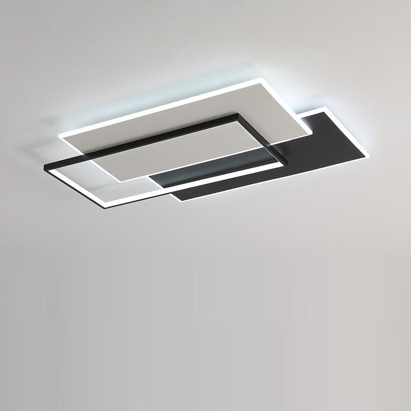 Plafonnier LED rectangulaire en acrylique et fer de simplicité moderne pour salon 