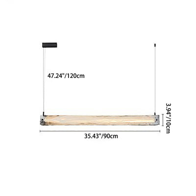 Moderne minimalistische lange Streifen Eisen Aluminium Glas LED Insel Licht Pendelleuchte für Arbeitszimmer 