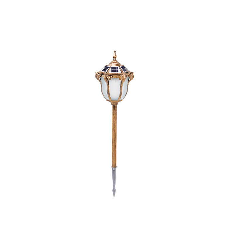 Farol Hexagonal Solar de Aluminio Vidrio Control de Luz Impermeable Inserto en el Suelo LED Iluminación de Paisaje Exterior 