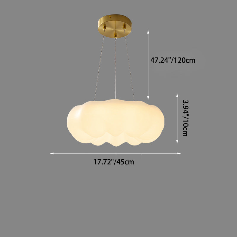Lampe suspendue LED en cuivre PE en forme de nuage nordique contemporain pour salon 
