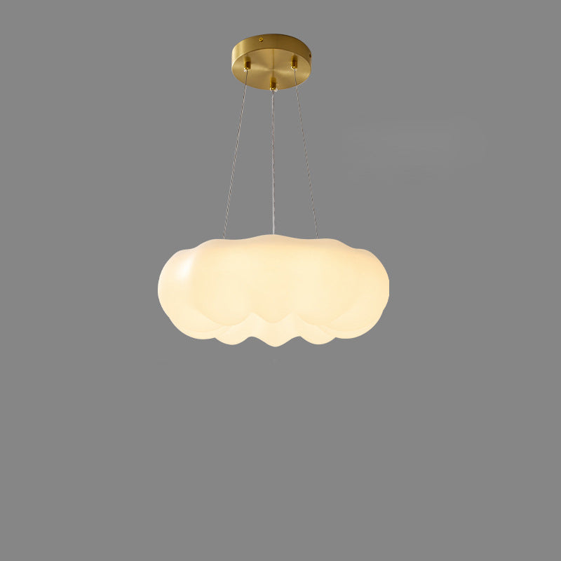 Lampe suspendue LED en cuivre PE en forme de nuage nordique contemporain pour salon 
