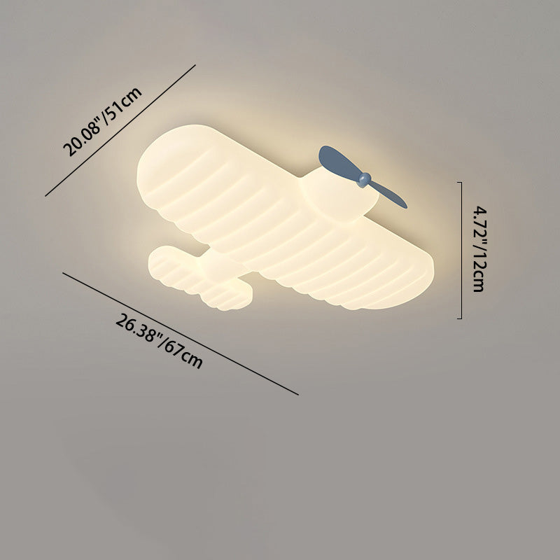Zeitgenössische kreative Kinder Flugzeug Eisen PET LED Unterputz Deckenleuchte für Schlafzimmer 