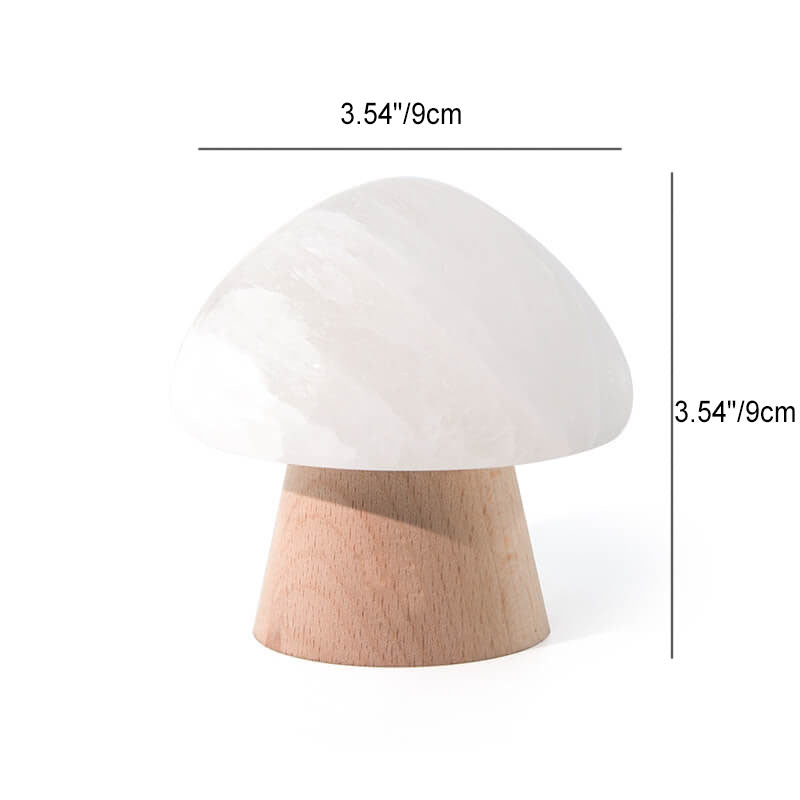 Lampe de table USB LED à base de bois de champignon créatif nordique 
