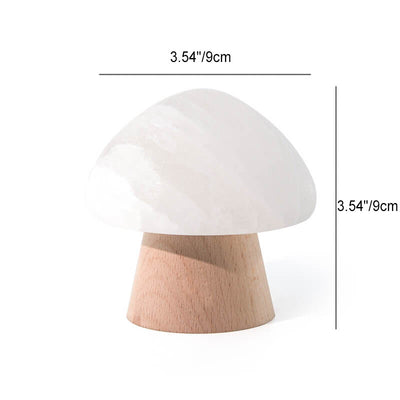 Nordic Creative Mushroom Ore Wood Base LED USB Table Lamp