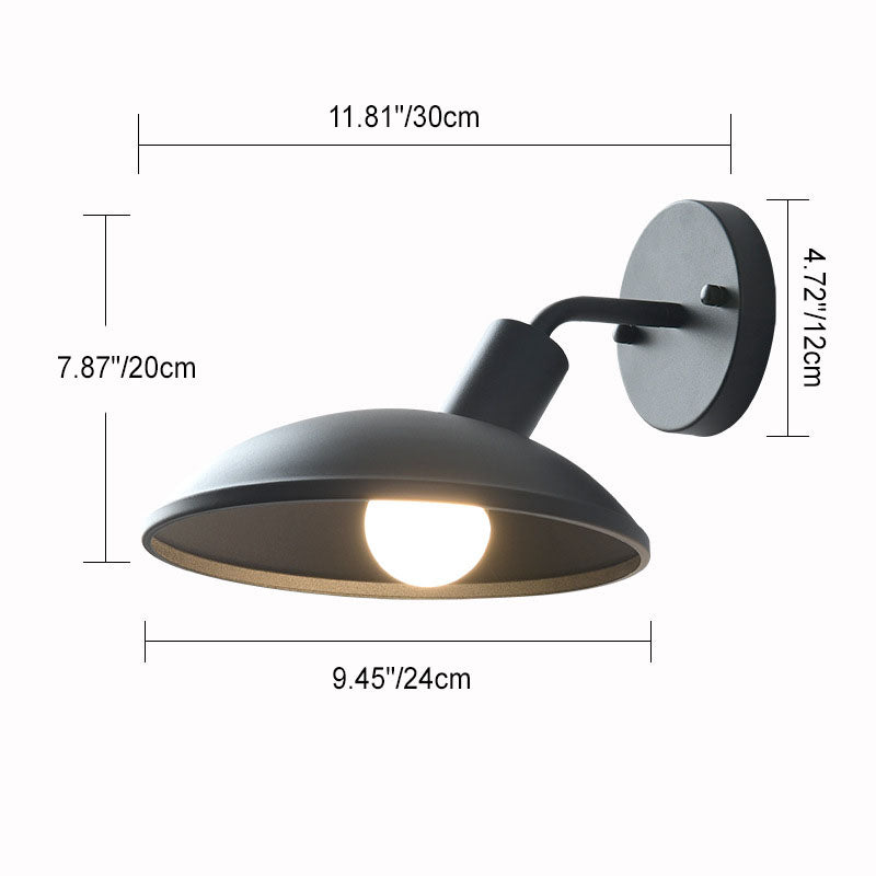 Applique murale moderne minimaliste étanche ronde en fer à 1 lumière pour patio extérieur 