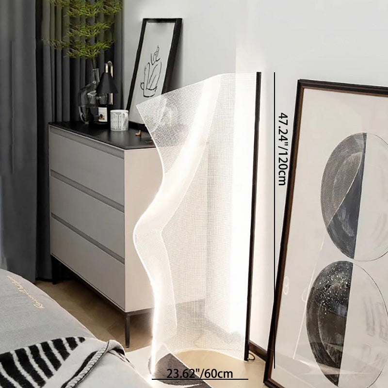Lampe sur pied LED en acrylique et aluminium de forme irrégulière Art Déco moderne pour salon 