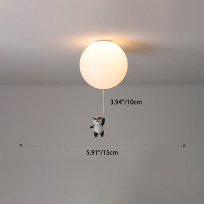 Moderne Minimaliste Ours Ballon Résine PE 1/3 Lumière Plafonnier Pour Chambre 