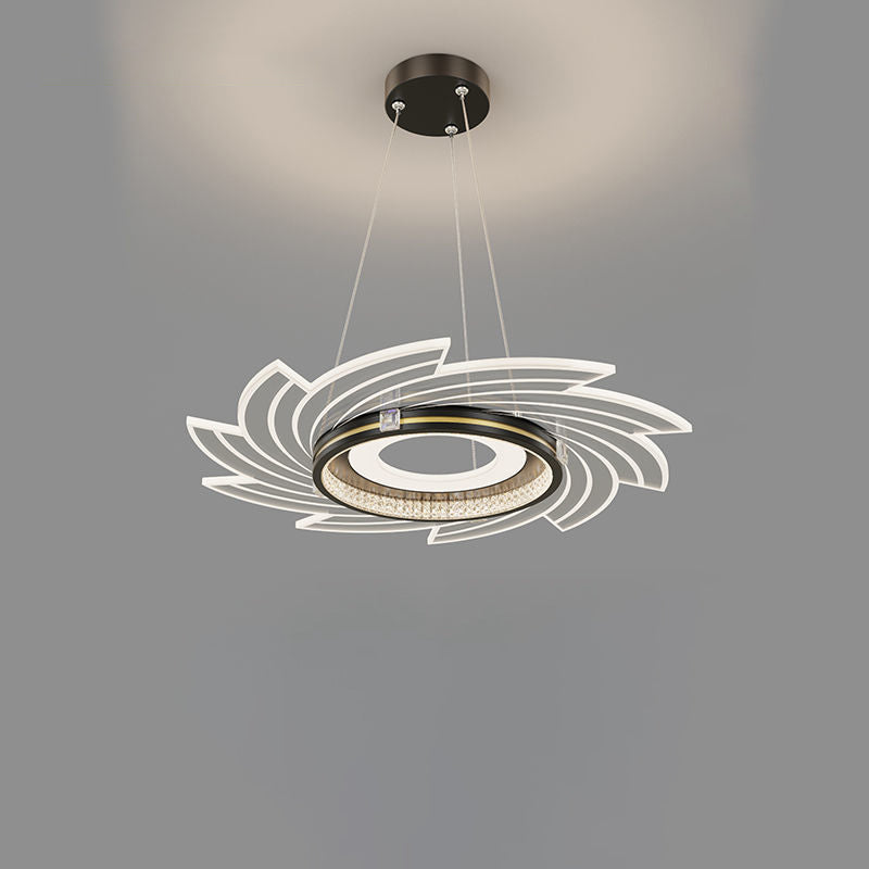 Lámpara colgante LED de lujo contemporáneo con pantalla de acrílico cristalino para dormitorio 