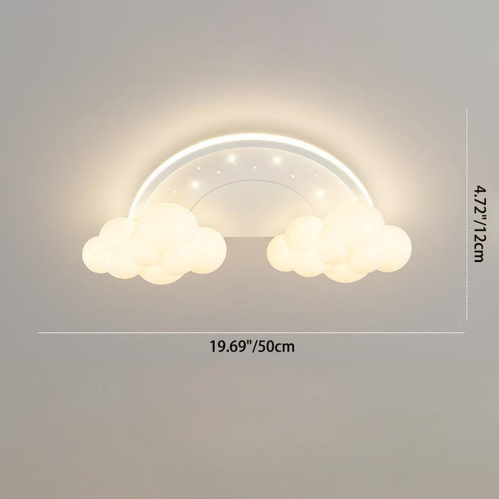 Plafonnier LED en fer pour enfants Art déco moderne en forme de nuage arc-en-ciel semi-circulaire astronaute pour chambre à coucher 