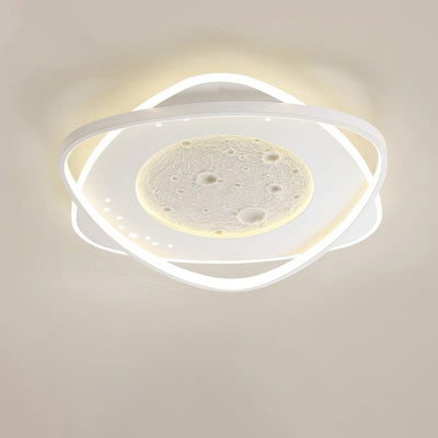 Zeitgenössische Nordic Eisen Acryl Planet Mond Runde Dreieck LED Unterputz Deckenleuchte Für Schlafzimmer 