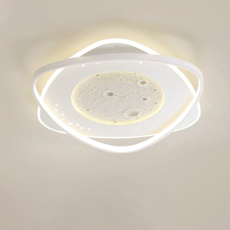 Zeitgenössische Nordic Eisen Acryl Planet Mond Runde Dreieck LED Unterputz Deckenleuchte Für Schlafzimmer 