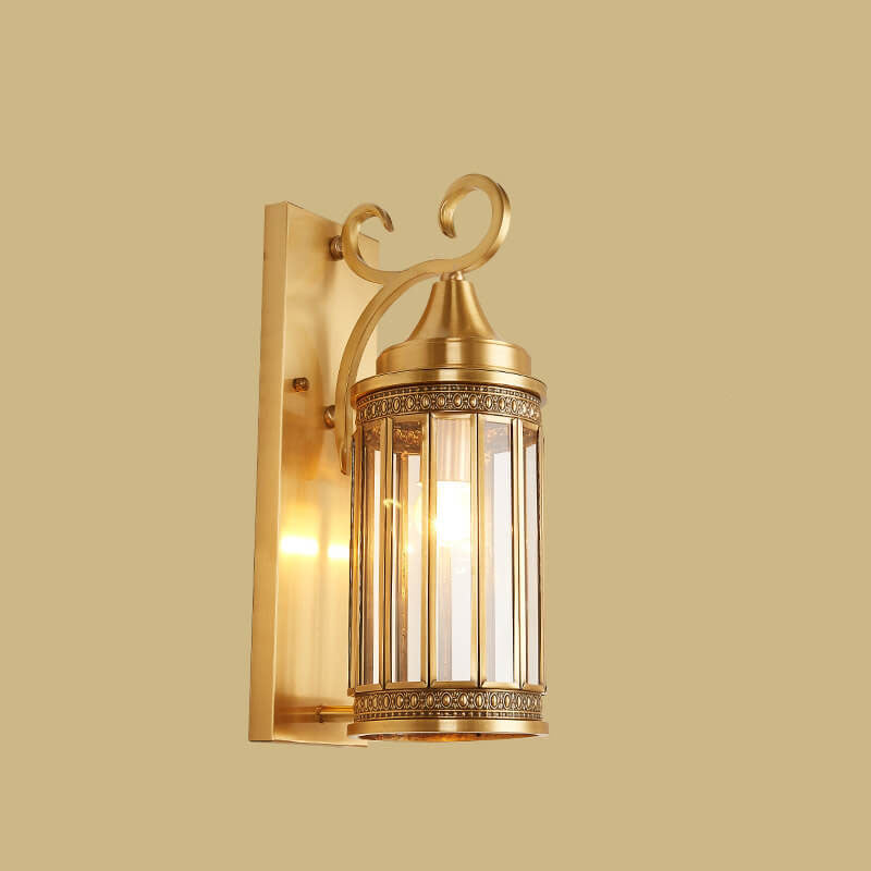 Zeitgenössische Luxus-Kupfer-Glas-Röhrenschirm 1/3-Licht Wandleuchte für Wohnzimmer 