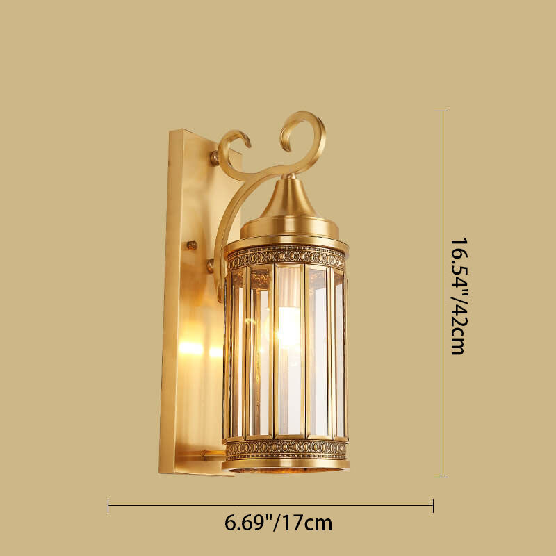 Zeitgenössische Luxus-Kupfer-Glas-Röhrenschirm 1/3-Licht Wandleuchte für Wohnzimmer 