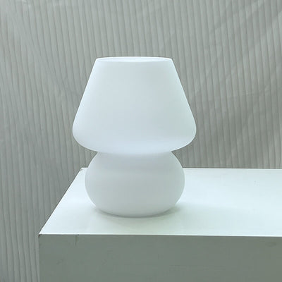 Modern Minimalist Striped Mushroom Glass 1-Light Table Lamp