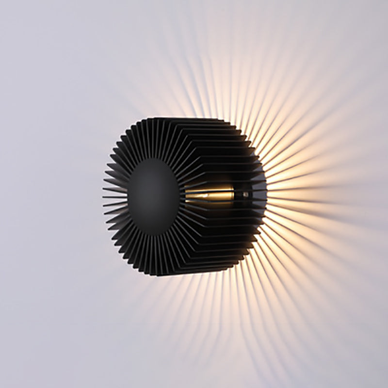 Applique murale LED design tournesol rond en aluminium minimaliste moderne pour salon 