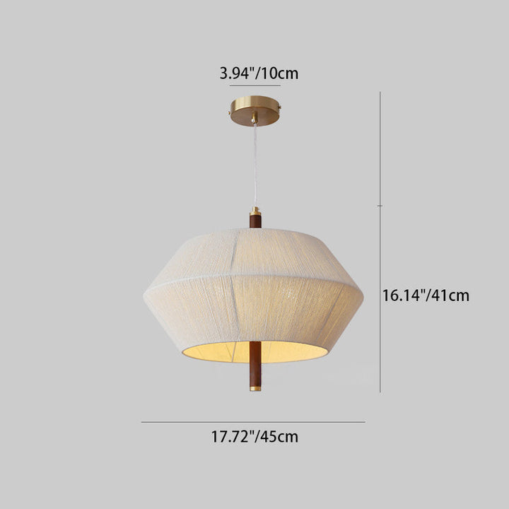 Traditioneller Vintage-Kronleuchter aus Hanfseil, runder Schirm, Holz, 3 Lichter, für Wohnzimmer 