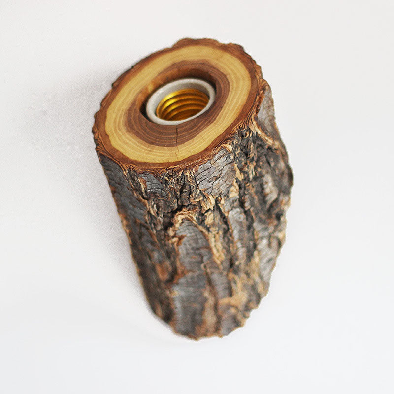 Traditionelle rustikale Holzstamm-Wandleuchte mit 1 Licht für Wohnzimmer 