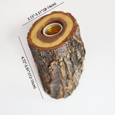 Traditionelle rustikale Holzstamm-Wandleuchte mit 1 Licht für Wohnzimmer 