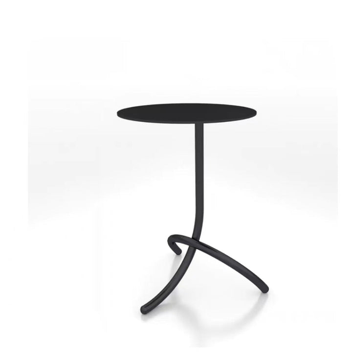 Table basse ronde minimaliste moderne en acier inoxydable en forme de J pour salon 