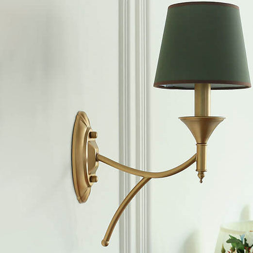 European Light Luxury Iron Fabric 1/2-Light Mushroom Wall Sconce Lamp