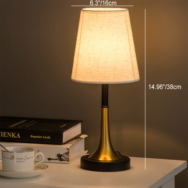 Zeitgenössische nordische Eisen-Zylinder 1-Licht Tischlampe für das Schlafzimmer 