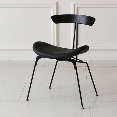 Chaise de salle à manger contemporaine en fourmi industrielle, bois, armature en cuir, tissu, éponge avec dossier pour salle à manger 