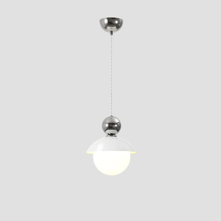 Lámpara Colgante de 1 Luz de Vidrio de Hierro con Globo Redondo Minimalista Moderno para Dormitorio 