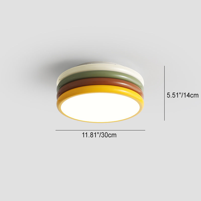 Zeitgenössische kreative Eisen Acryl Runde Hamburger LED Unterputz Deckenleuchte für Schlafzimmer 