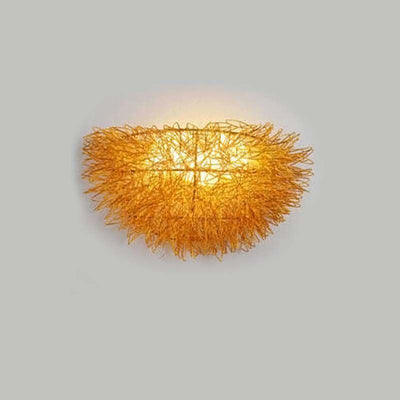 Contemporary Creative Aluminum Bird's Nest 3/5-Light Wall Sconce Lamp For Living Room