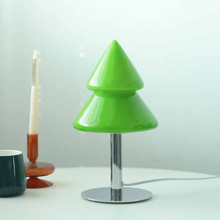 Moderne Art Deco Eisen Glas Weihnachtsbaum LED Tischlampe für Schlafzimmer 