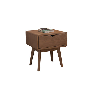 Table de nuit en bois de caoutchouc carré cubique rectangulaire moderne avec 1/2 tiroir pour chevet 