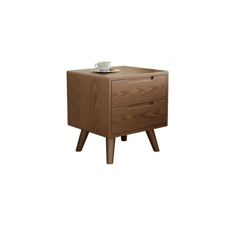 Table de nuit carrée en bois de caoutchouc moderne avec 1/2 tiroir pour chevet 
