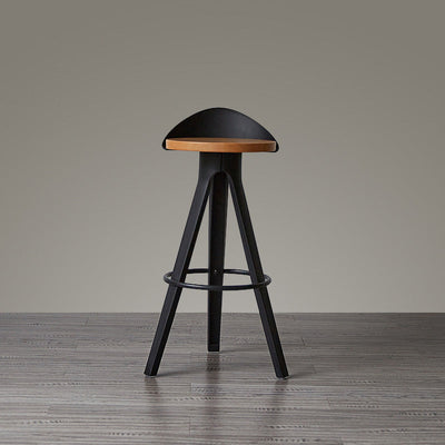 Tabouret de bar rond en plastique minimaliste moderne avec trois pieds hauts pour salle à manger 