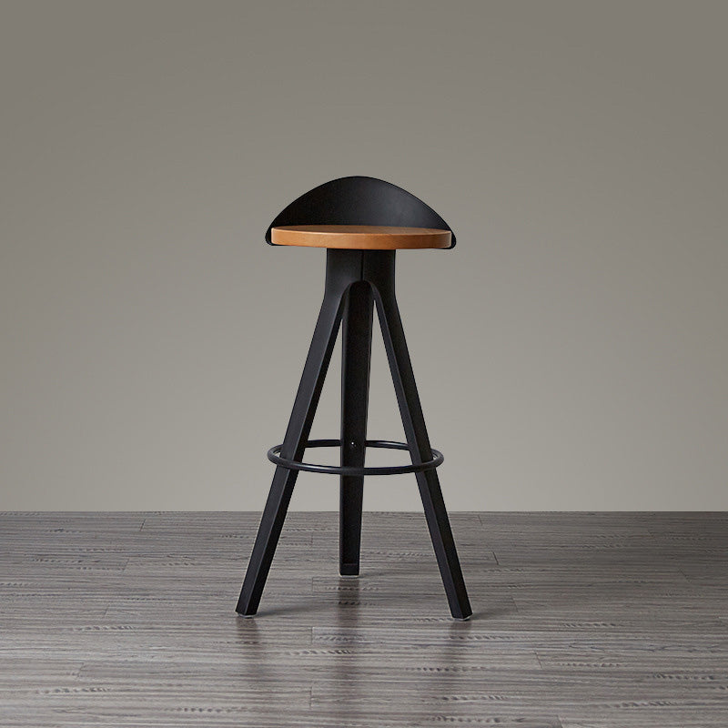 Tabouret de bar rond en plastique minimaliste moderne avec trois pieds hauts pour salle à manger 
