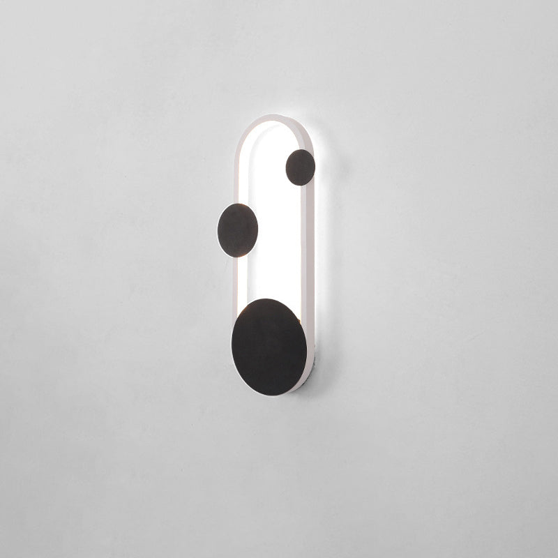Moderne minimalistische Eisen Aluminium Runde elliptische LED Wandleuchte Lampe für Nacht 