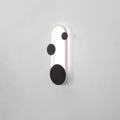 Aplique de pared LED elíptico redondo de hierro y aluminio minimalista moderno para cabecera 