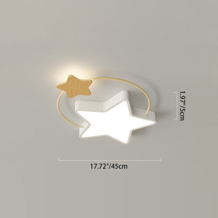 Zeitgenössische skandinavische Eisen Pentagramm Kreis Ring Acryl LED Unterputz Deckenleuchte für Wohnzimmer 